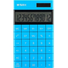 晨光(M&G)文具蓝色无缝按键计算器 双电源桌面计算机 时尚办公平板式计算器 单个装ADG98719