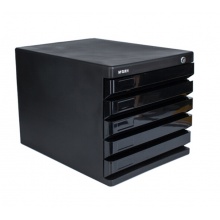 晨光(M&G)文具黑色五层桌面带锁文件柜 抽屉式收纳柜 资料柜 单个装ADM95298