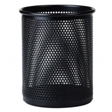 晨光(M&G)文具黑色金属网格圆形笔筒 学生办公通用桌面收纳盒 单个装ABT98403