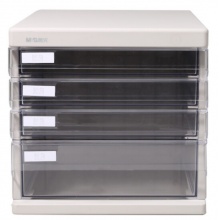 晨光(M&G)文具灰色四层桌面文件柜 抽屉式收纳柜 资料柜 单个装ADM95295