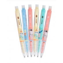 晨光(M&G)文具0.5mm学生自动铅笔 大容量活动铅笔带橡皮头 搞怪图案考试绘图铅笔 6支/盒AMP34511