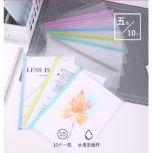 得力(deli)10只A4水滴形拉杆夹抽杆文件夹 5mm彩色透明资料夹简历夹 5色装5850
